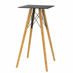 Vondom Garten Beistelltisch-Square Design High Bar Tisch in Holz und HPL, 4 Stück - Faz Wood von