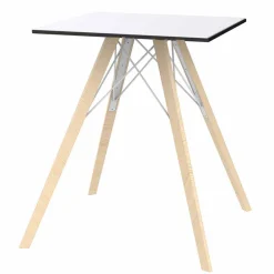 Vondom Esstische-Square Design Holz und HPL Esstisch, 4 Stück - Faz Wood von