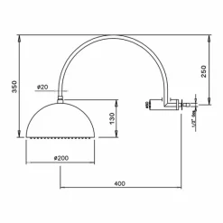 Viadurini Taps Duschköpfe-Stahlglockenduschkopf mit gewölbtem Arm Made in Italy - Auro