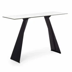 Viadurini Living Konsolentisch Flur-Stahlkonsole mit Keramik- und Glasplatte Modernes Design - Cubebe