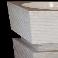 Viadurini Bathroom Steinwaschbecken-Standwaschbecken aus Naturstein weiß Sire, handgemacht