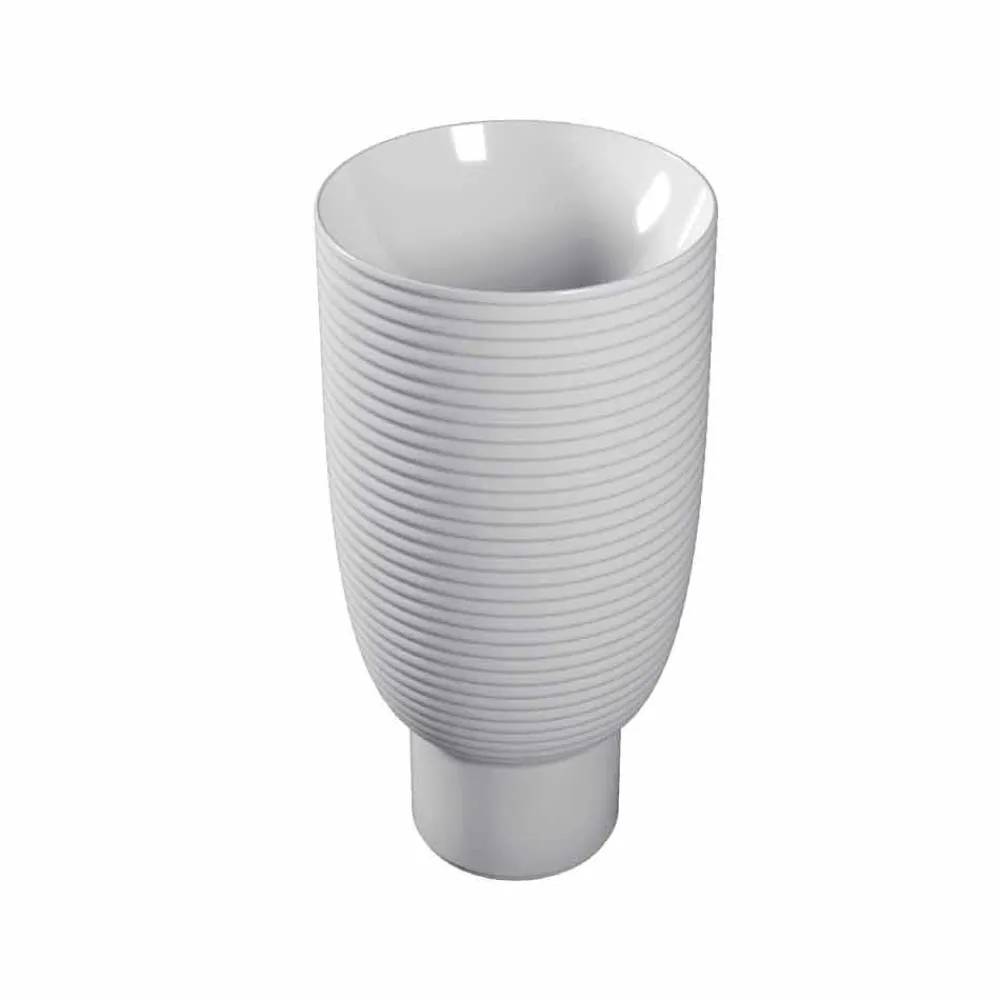 Viadurini Bathroom Keramikwaschbecken-Standwaschbecken aus weißer oder farbiger Keramik Trabia