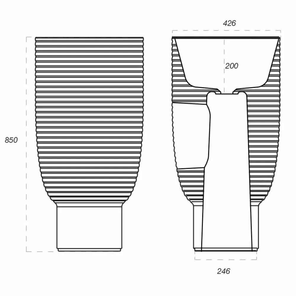 Viadurini Bathroom Keramikwaschbecken-Standwaschbecken aus weißer oder farbiger Keramik Trabia
