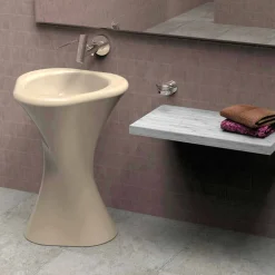 Viadurini Design Design Waschbecken Aus Solid Surface-Standwaschbecken in modernem Design Twister Made in Italy