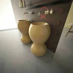 Viadurini Design Design Waschbecken Aus Solid Surface-Standwaschbecken in modernem Design Ariel Made in Italy