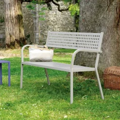 Viadurini in the Garden Gartenbänke-Stapelbare Außenbank mit Stahlarmlehne Made in Italy - Aberdeen