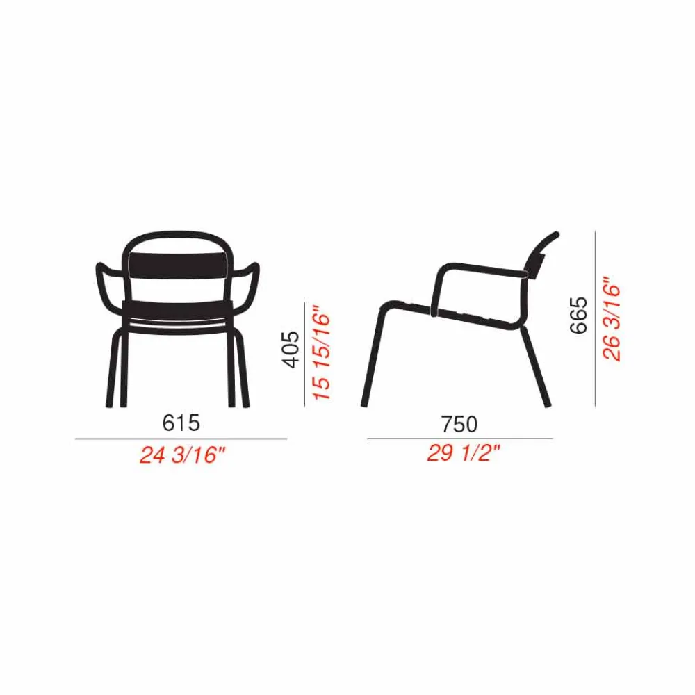 Viadurini in the Garden Sonnenliegen-Stapelbare Outdoor Chaise Longue aus Aluminium Made in Italy, 2 Stück - Shyla