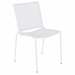Viadurini in the Garden Gartenstühle Metall-Stapelbarer Außenstuhl aus weiß lackiertem Stahl, 4 Stück - Jaila