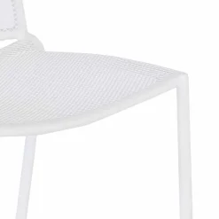 Viadurini in the Garden Gartenstühle Metall-Stapelbarer Außenstuhl aus weiß lackiertem Stahl, 4 Stück - Jaila