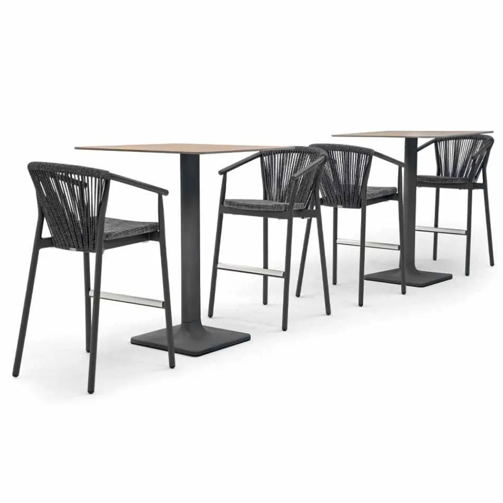 Varaschin Outdoor Hocker-Stapelbarer Gartenhocker aus Aluminium und technischem Stoff - Smart von