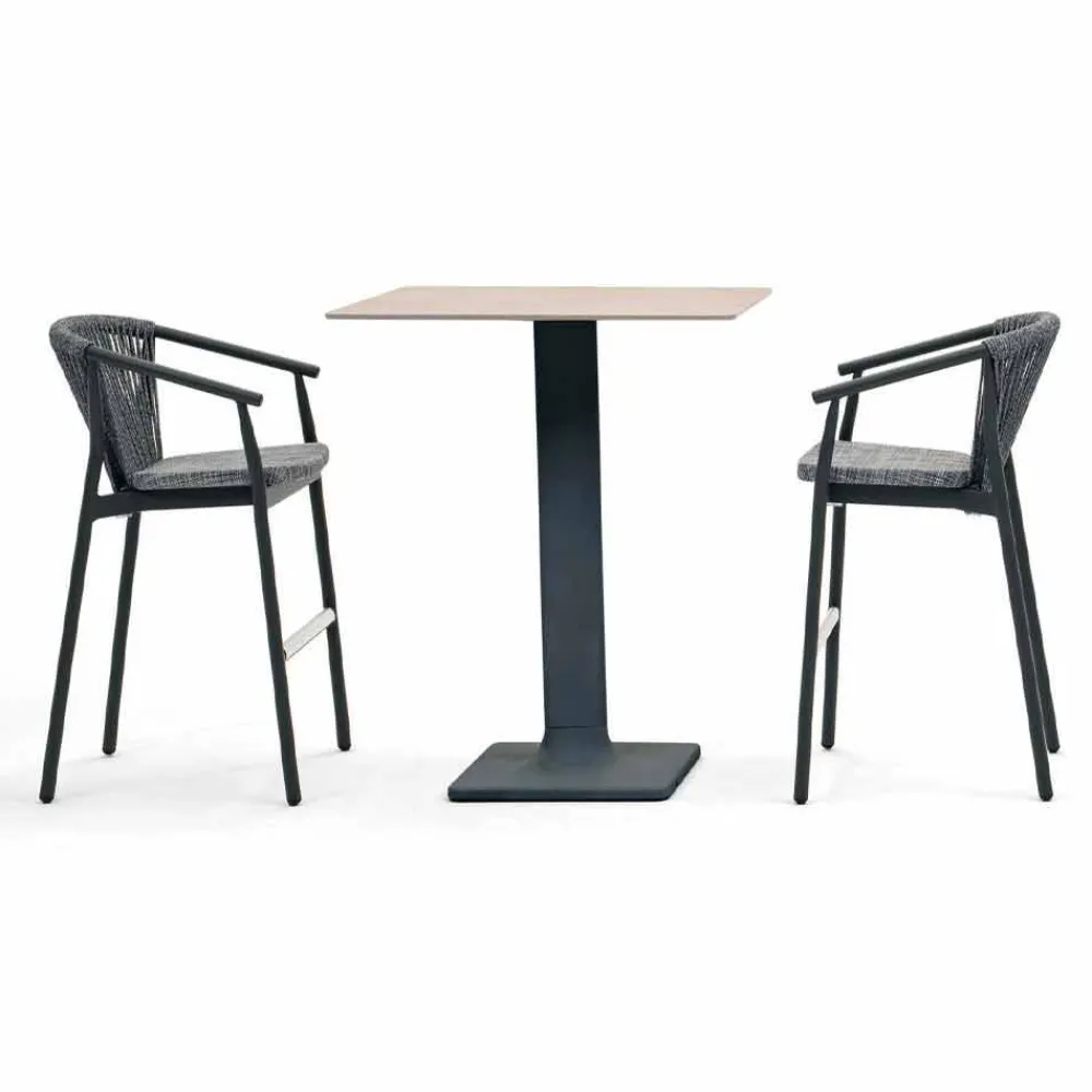 Varaschin Outdoor Hocker-Stapelbarer Gartenhocker aus Aluminium und technischem Stoff - Smart von