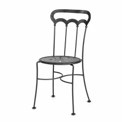 Viadurini in the Garden Gartenstühle Metall-Stapelbarer Gartenstuhl aus Graphiteisen Made in Italy, 2 Stück - Catrina