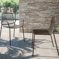 Viadurini in the Garden Gartenstühle Metall-Stapelbarer Gartenstuhl aus Metall Made in Italy 2 Stück - Giuliana