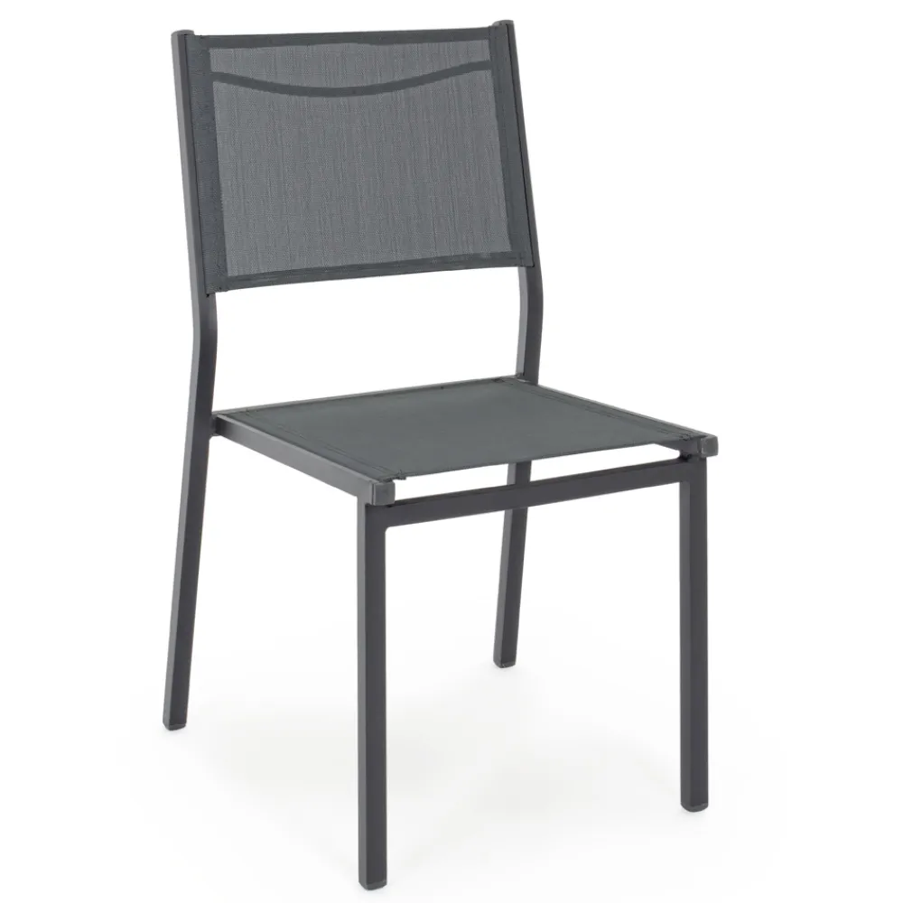 Viadurini in the Garden Gartenstühle Metall-Stapelbarer Gartenstuhl aus Aluminium und Textilene, Modernes Design - Franz