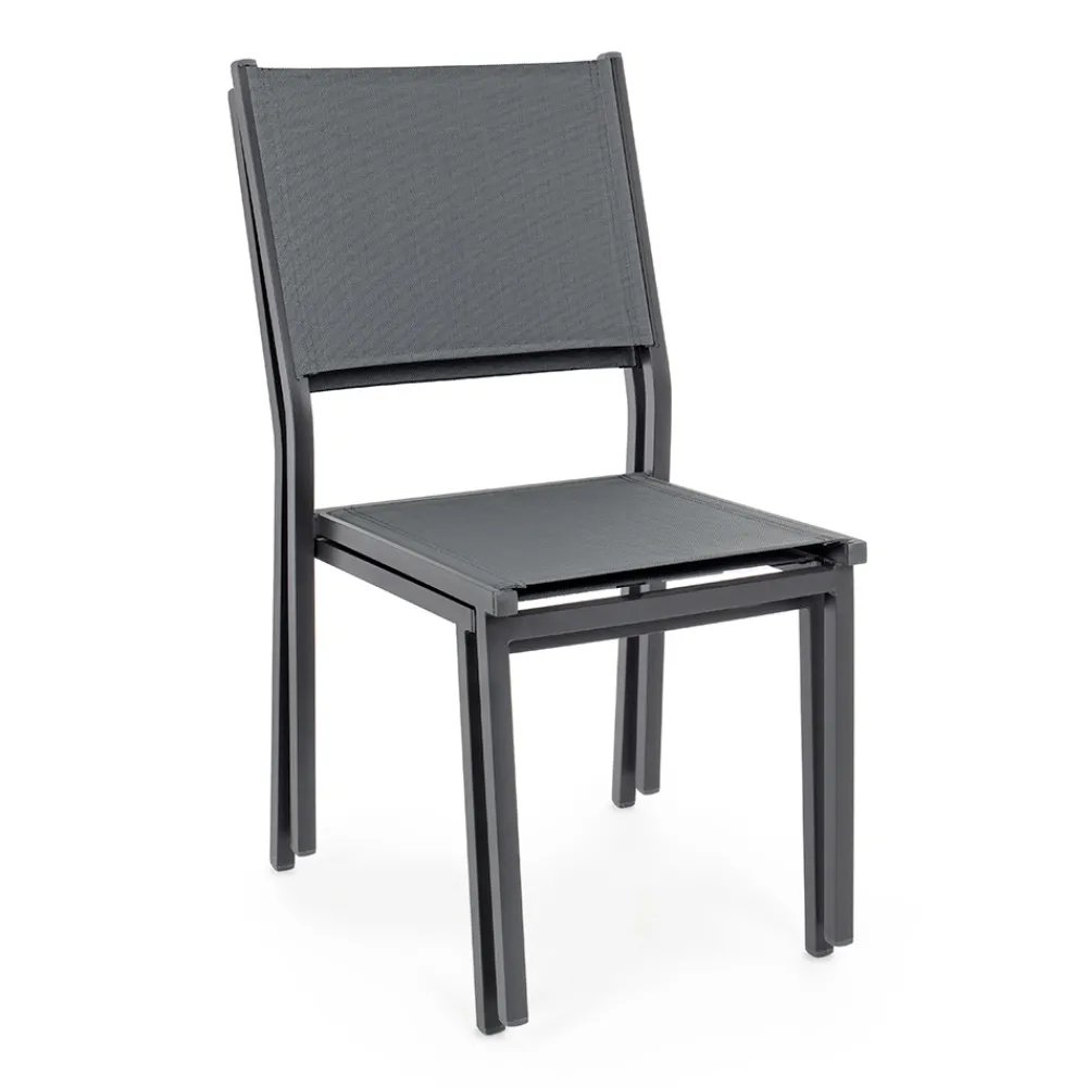 Viadurini in the Garden Gartenstühle Metall-Stapelbarer Gartenstuhl aus Aluminium und Textilene, Modernes Design - Franz