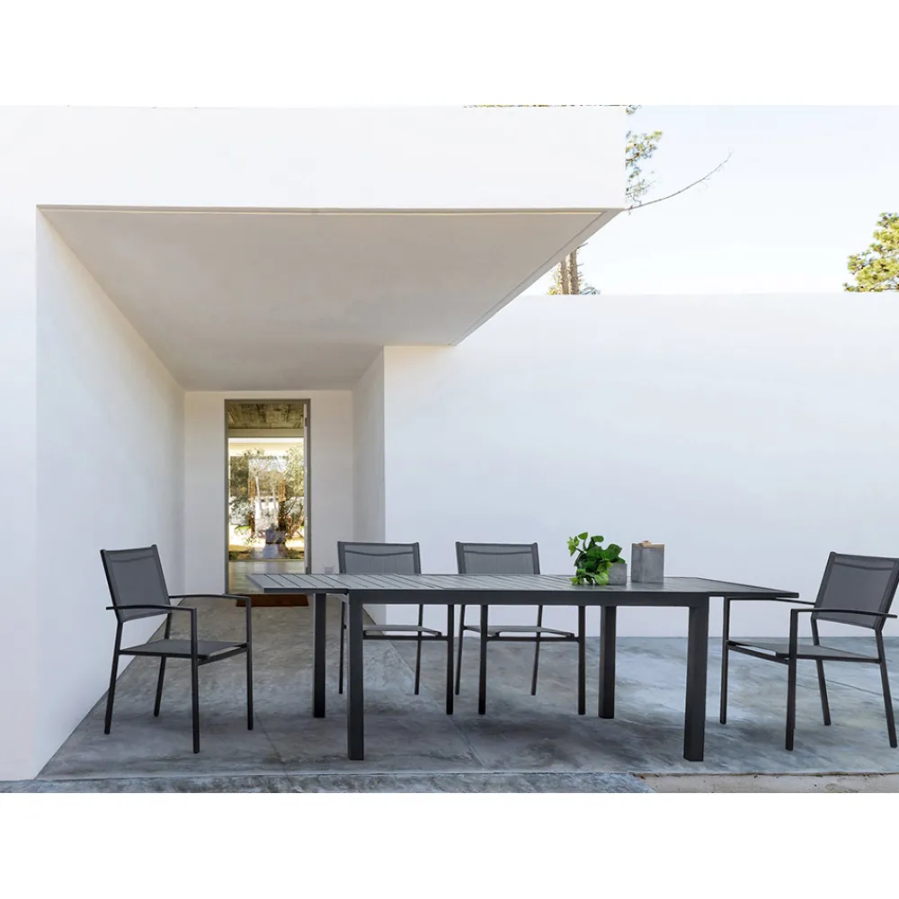 Viadurini in the Garden Gartenstühle Metall-Stapelbarer Gartenstuhl aus Aluminium und Textilene, Modernes Design - Franz