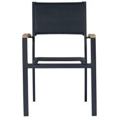 Viadurini in the Garden Gartenstühle Metall-Stapelbarer Gartenstuhl aus anthrazitgrauem Aluminium und Teak - Aidan