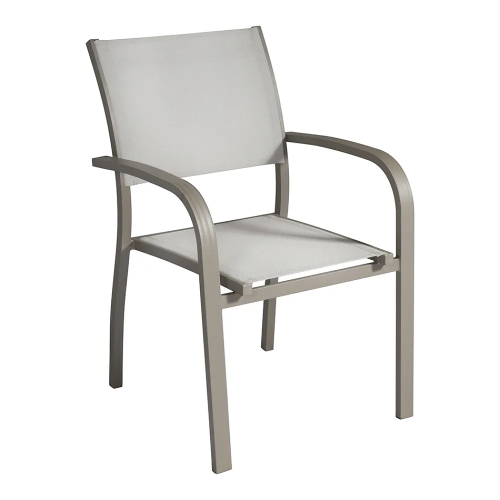 Viadurini in the Garden Gartenstühle Metall-Stapelbarer Gartenstuhl aus Aluminium mit Design-Armlehnen - Gontran