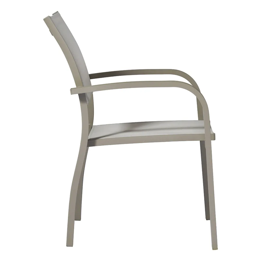 Viadurini in the Garden Gartenstühle Metall-Stapelbarer Gartenstuhl aus Aluminium mit Design-Armlehnen - Gontran
