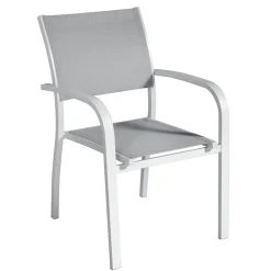 Viadurini in the Garden Gartenstühle Metall-Stapelbarer Gartenstuhl aus Aluminium mit Design-Armlehnen - Gontran