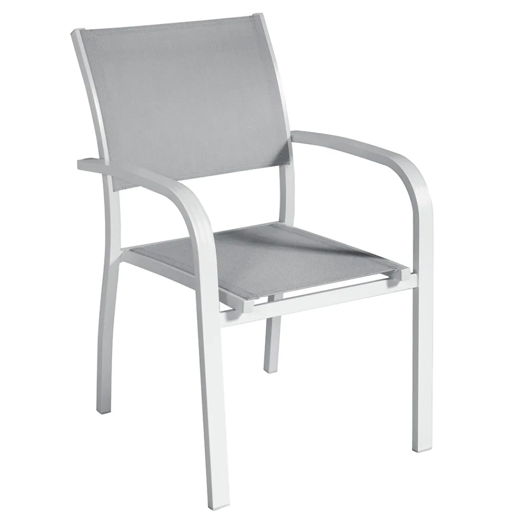Viadurini in the Garden Gartenstühle Metall-Stapelbarer Gartenstuhl aus Aluminium mit Design-Armlehnen - Gontran