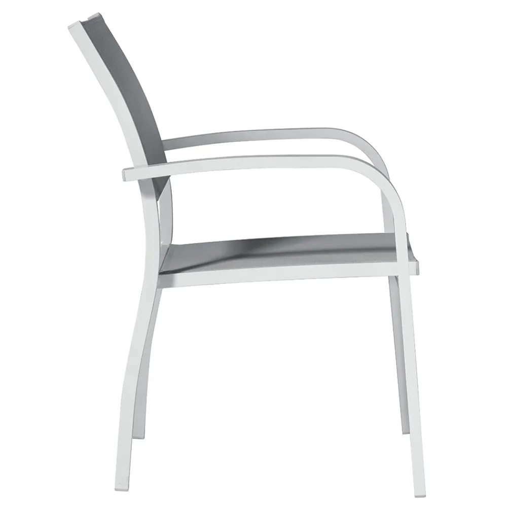 Viadurini in the Garden Gartenstühle Metall-Stapelbarer Gartenstuhl aus Aluminium mit Design-Armlehnen - Gontran