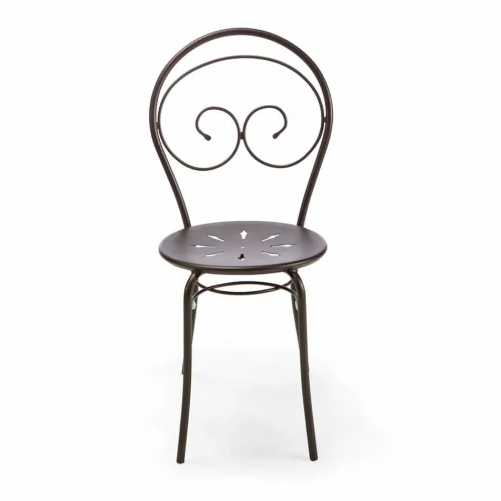 Viadurini in the Garden Gartenstühle Metall-Stapelbarer Gartenstuhl aus Metall Made in Italy, 2 Stück - Autorität