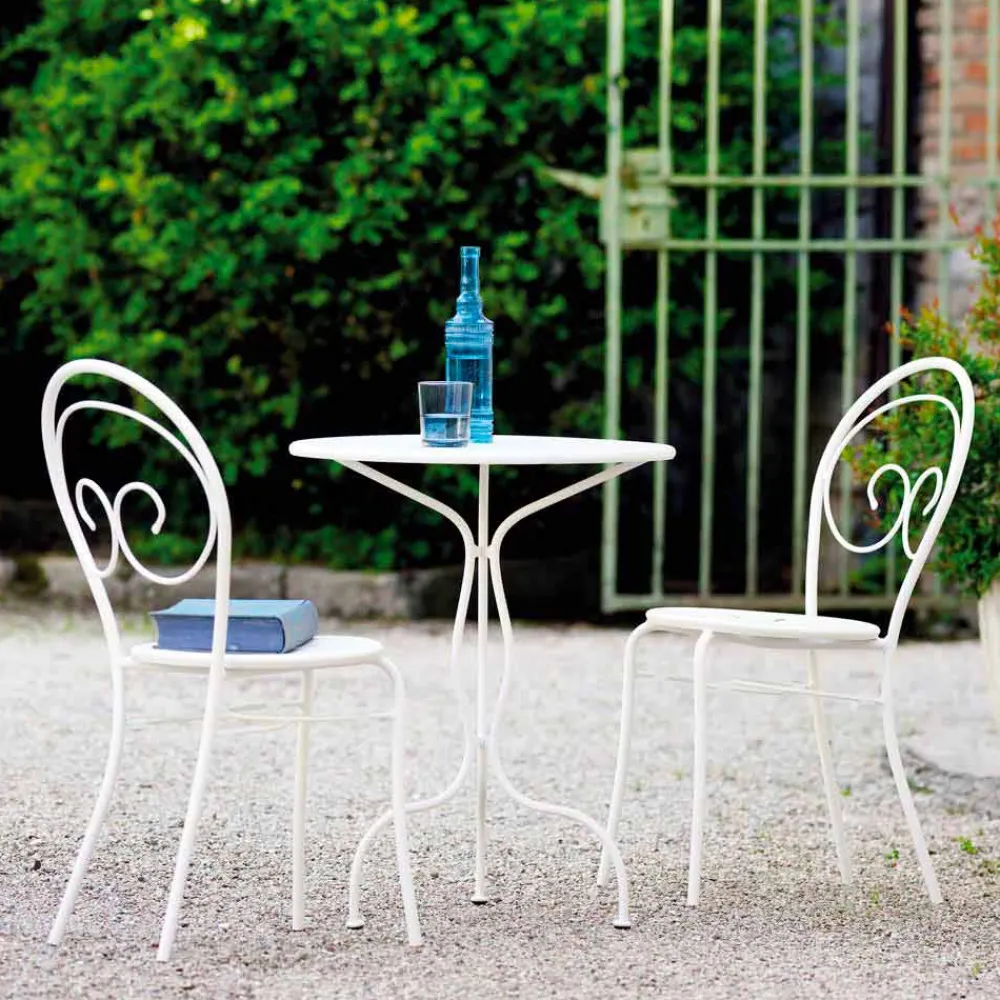 Viadurini in the Garden Gartenstühle Metall-Stapelbarer Gartenstuhl aus Metall Made in Italy, 2 Stück - Autorität