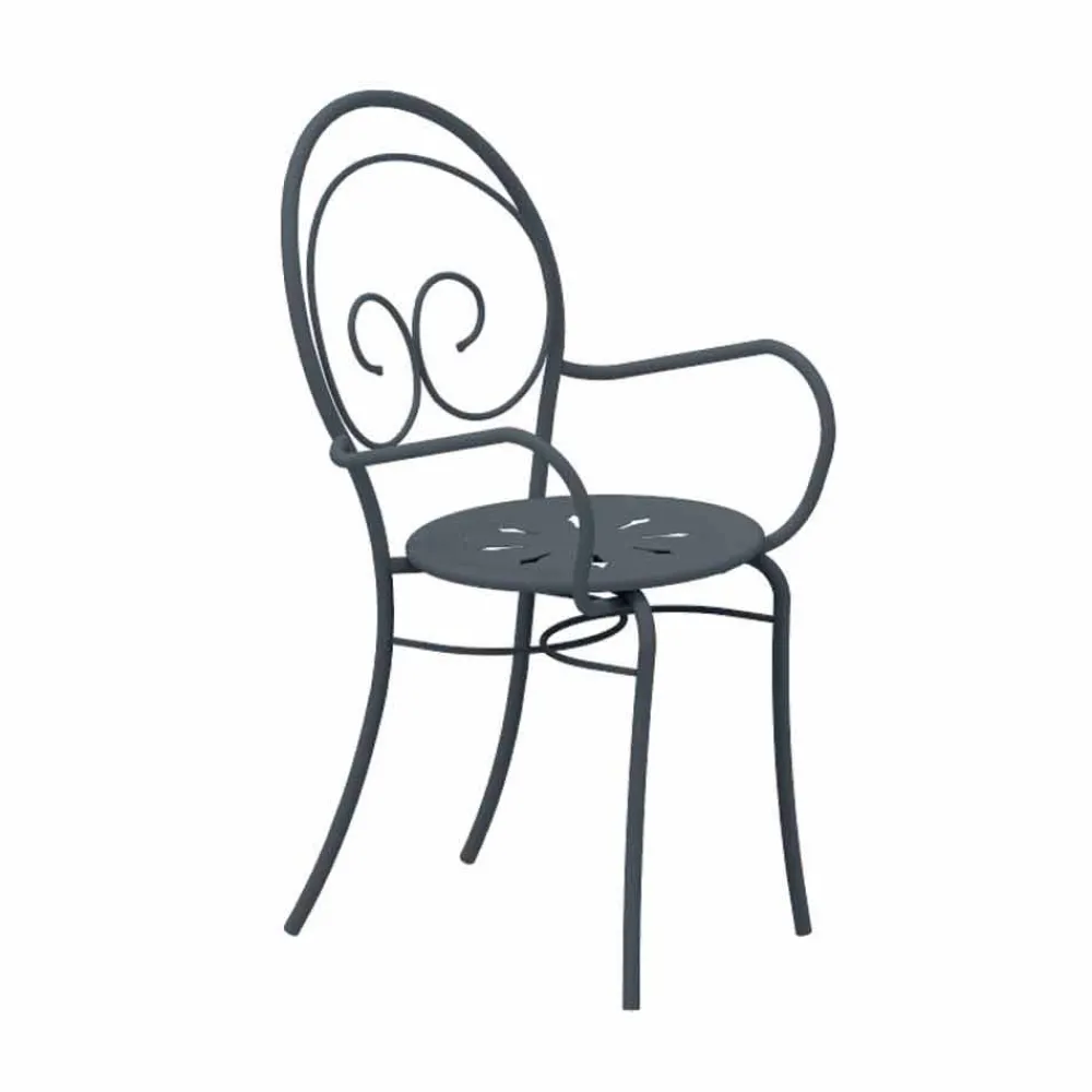 Viadurini in the Garden Gartenstühle Metall-Stapelbarer Gartenstuhl aus Metall Made in Italy, 2 Stück - Autorität