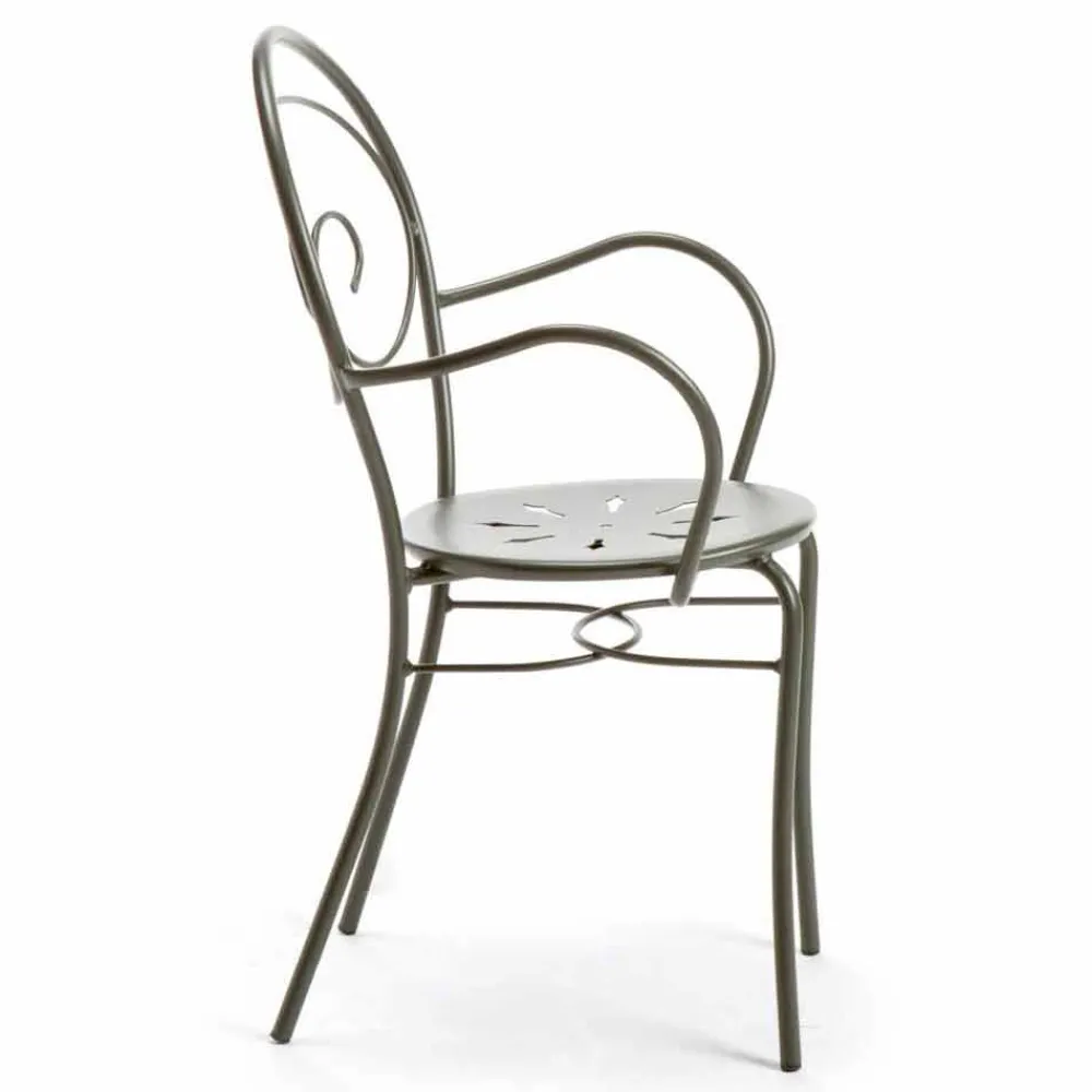 Viadurini in the Garden Gartenstühle Metall-Stapelbarer Gartenstuhl aus Metall Made in Italy, 2 Stück - Autorität