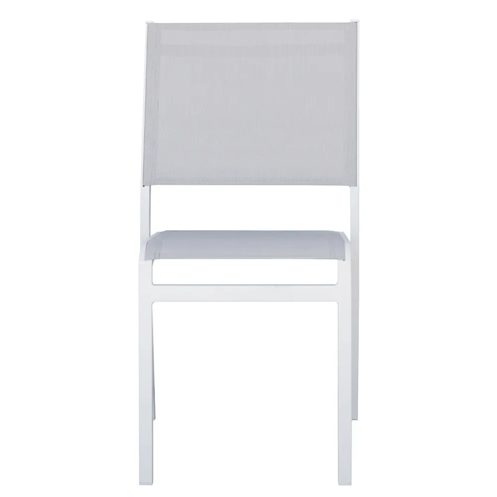 Viadurini in the Garden Gartenstühle Metall-Stapelbarer Gartenstuhl aus Aluminium und Textilene weiß oder grau - Floraforma
