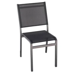 Viadurini in the Garden Gartenstühle Metall-Stapelbarer Gartenstuhl aus Aluminium und Textilene weiß oder grau - Floraforma