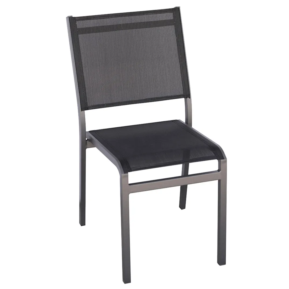 Viadurini in the Garden Gartenstühle Metall-Stapelbarer Gartenstuhl aus Aluminium und Textilene weiß oder grau - Floraforma