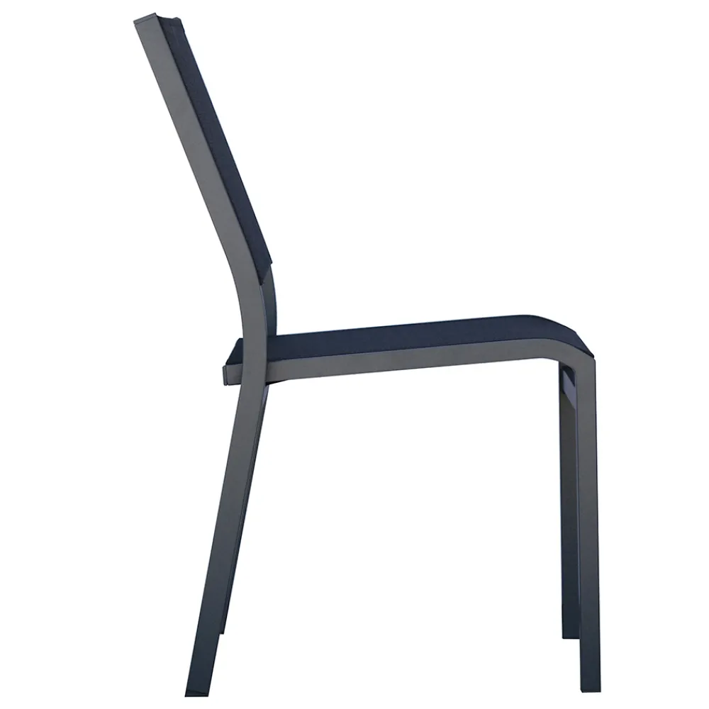 Viadurini in the Garden Gartenstühle Metall-Stapelbarer Gartenstuhl aus Aluminium und Textilene weiß oder grau - Floraforma