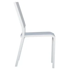 Viadurini in the Garden Gartenstühle Metall-Stapelbarer Gartenstuhl aus Aluminium und Textilene weiß oder grau - Floraforma