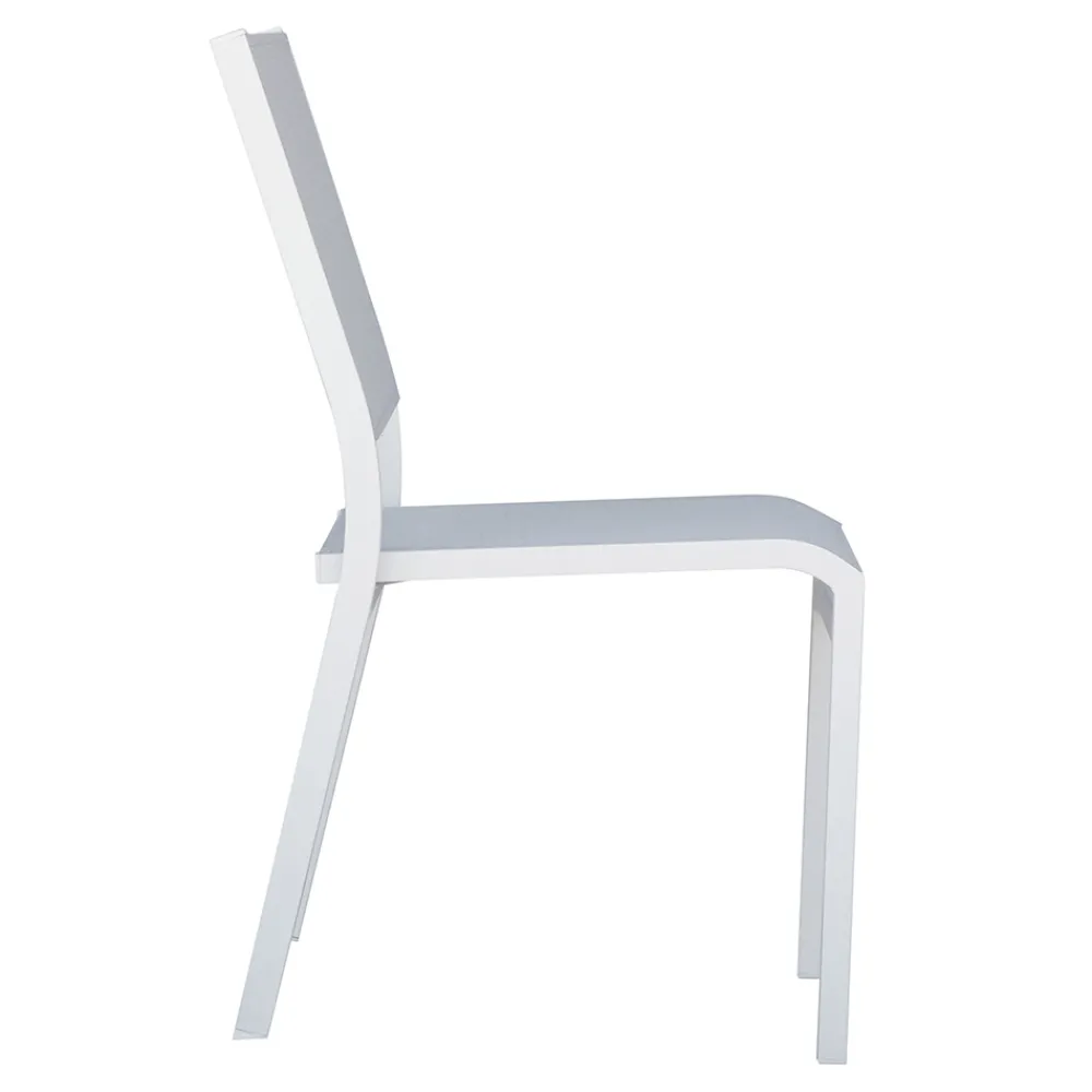 Viadurini in the Garden Gartenstühle Metall-Stapelbarer Gartenstuhl aus Aluminium und Textilene weiß oder grau - Floraforma