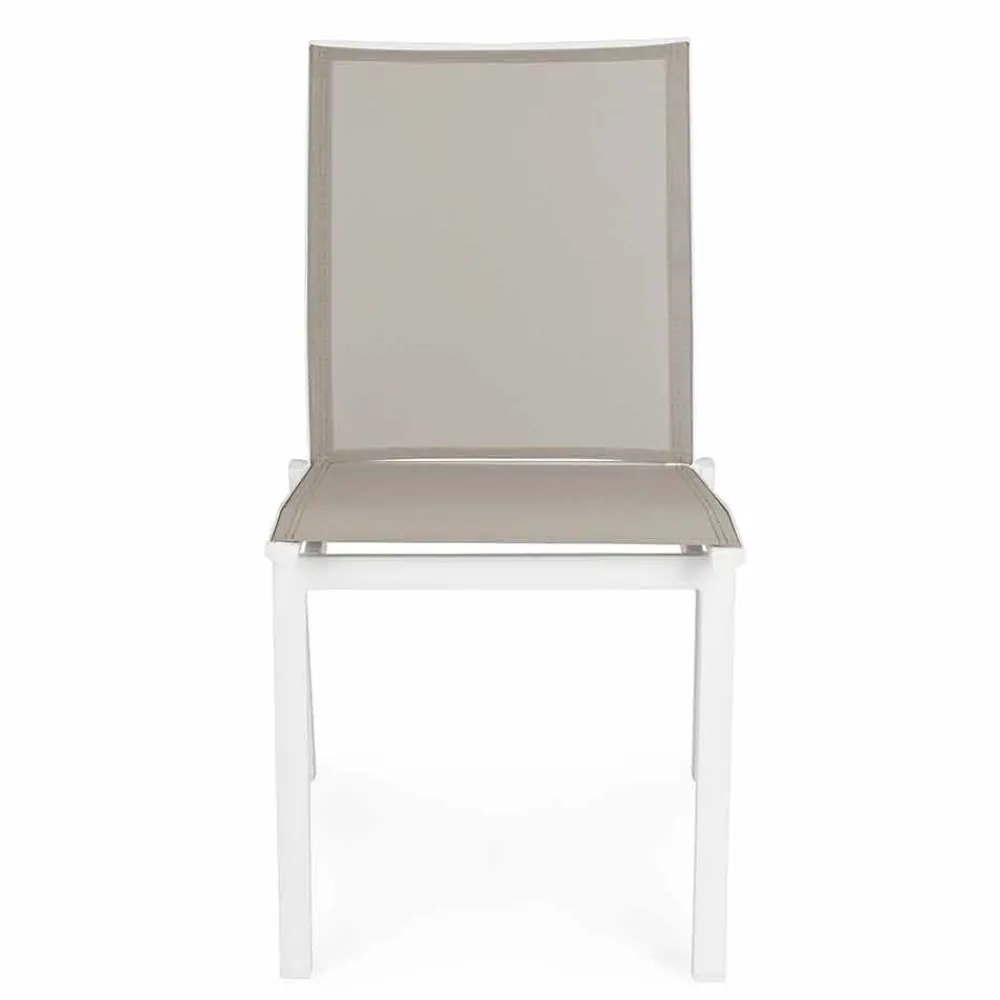 Viadurini in the Garden Gartenstühle Metall-Stapelbarer Gartenstuhl aus Aluminium und Textilene, Homemotion 4 Stück - Serge