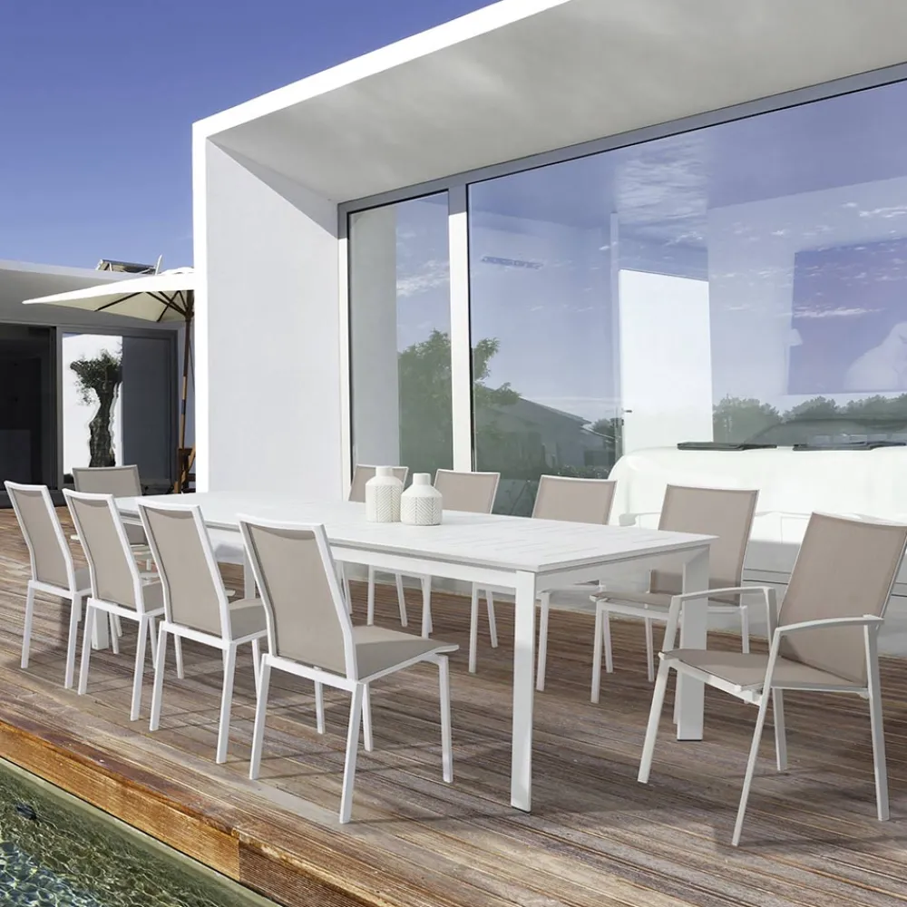 Viadurini in the Garden Gartenstühle Metall-Stapelbarer Gartenstuhl aus Aluminium und Textilene, Homemotion 4 Stück - Serge