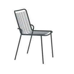 Viadurini in the Garden Gartenstühle Metall-Stapelbarer Gartenstuhl aus verzinktem Metall Made in Italy 4 Stück - Vikas