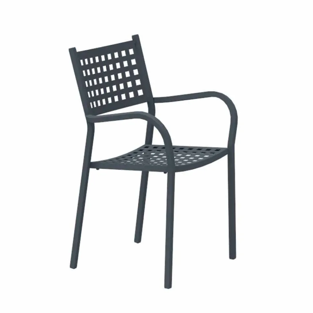 Viadurini in the Garden Gartenstühle Metall-Stapelbarer Gartenstuhl aus lackiertem Metall Made in Italy, 8 Stück - Lina