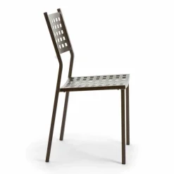 Viadurini in the Garden Gartenstühle Metall-Stapelbarer Gartenstuhl aus lackiertem Metall Made in Italy, 8 Stück - Lina