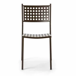 Viadurini in the Garden Gartenstühle Metall-Stapelbarer Gartenstuhl aus lackiertem Metall Made in Italy, 8 Stück - Lina