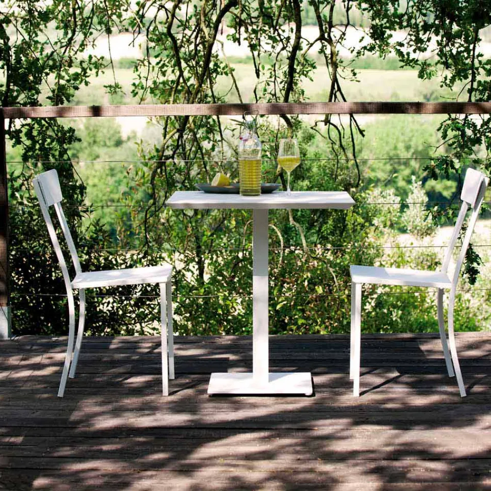 Viadurini in the Garden Gartenstühle Metall-Stapelbarer Gartenstuhl aus lackiertem Metall Made in Italy, 4 Stück - Tüll