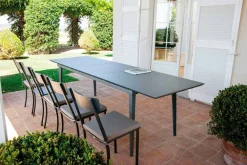 Viadurini in the Garden Gartenstühle Metall-Stapelbarer Gartenstuhl aus lackiertem Metall Made in Italy, 4 Stück - Tüll