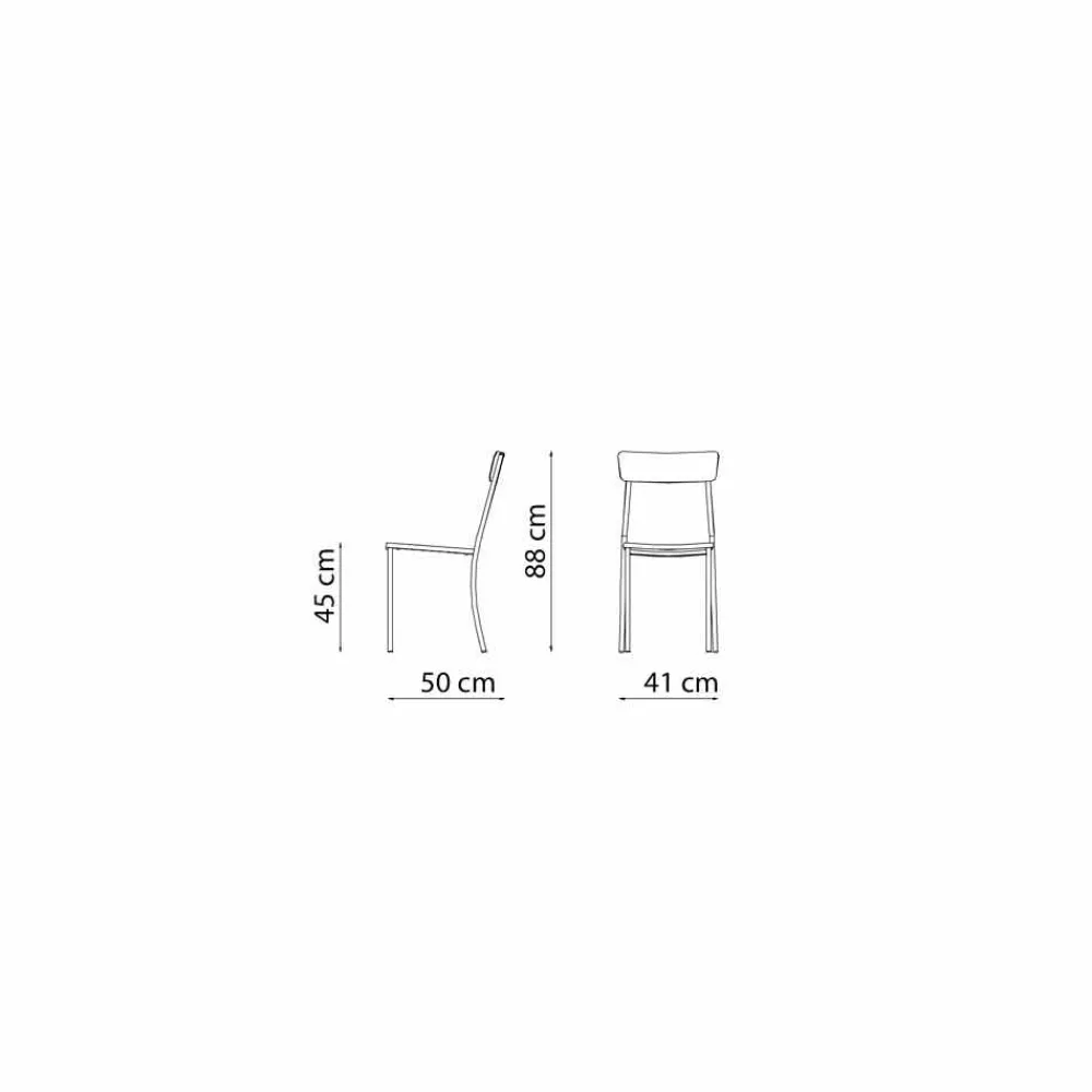 Viadurini in the Garden Gartenstühle Metall-Stapelbarer Gartenstuhl aus lackiertem Metall Made in Italy, 4 Stück - Tüll
