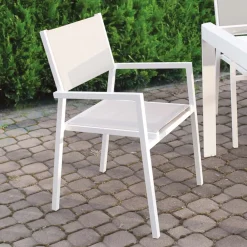 Viadurini in the Garden Gartenstühle Metall-Stapelbarer Gartenstuhl aus Aluminium und Textilene - Ninfea