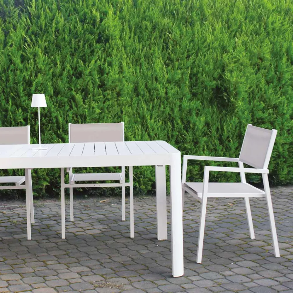 Viadurini in the Garden Gartenstühle Metall-Stapelbarer Gartenstuhl aus Aluminium und Textilene - Ninfea