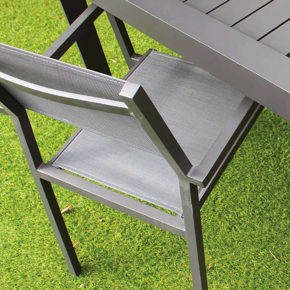 Viadurini in the Garden Gartenstühle Metall-Stapelbarer Gartenstuhl aus Aluminium und Textilene - Ninfea