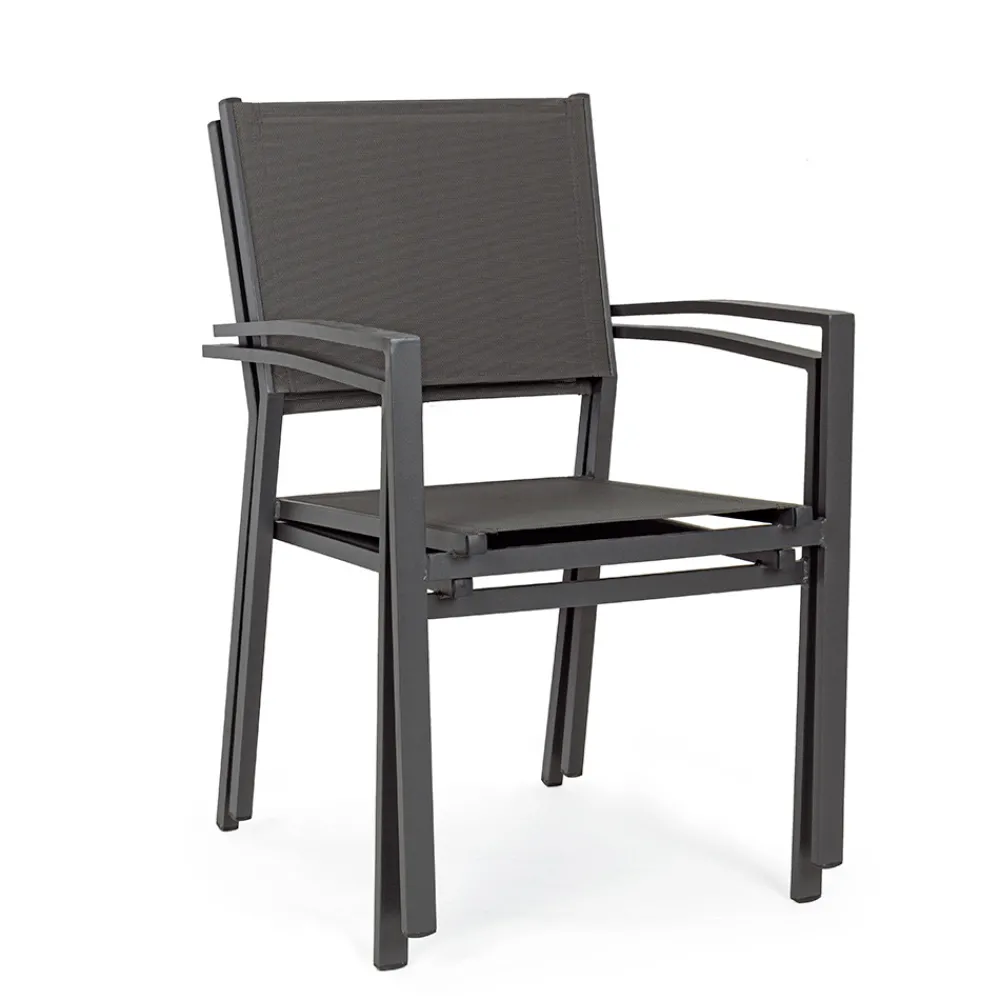 Viadurini in the Garden Gartenstühle Metall-Stapelbarer Gartenstuhl in modernem Design aus Aluminium und Textil - Franz