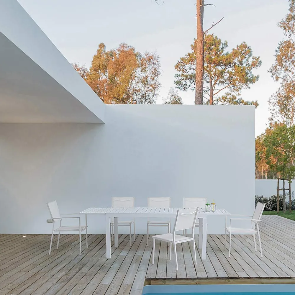 Viadurini in the Garden Gartenstühle Metall-Stapelbarer Gartenstuhl in modernem Design aus Aluminium und Textil - Franz